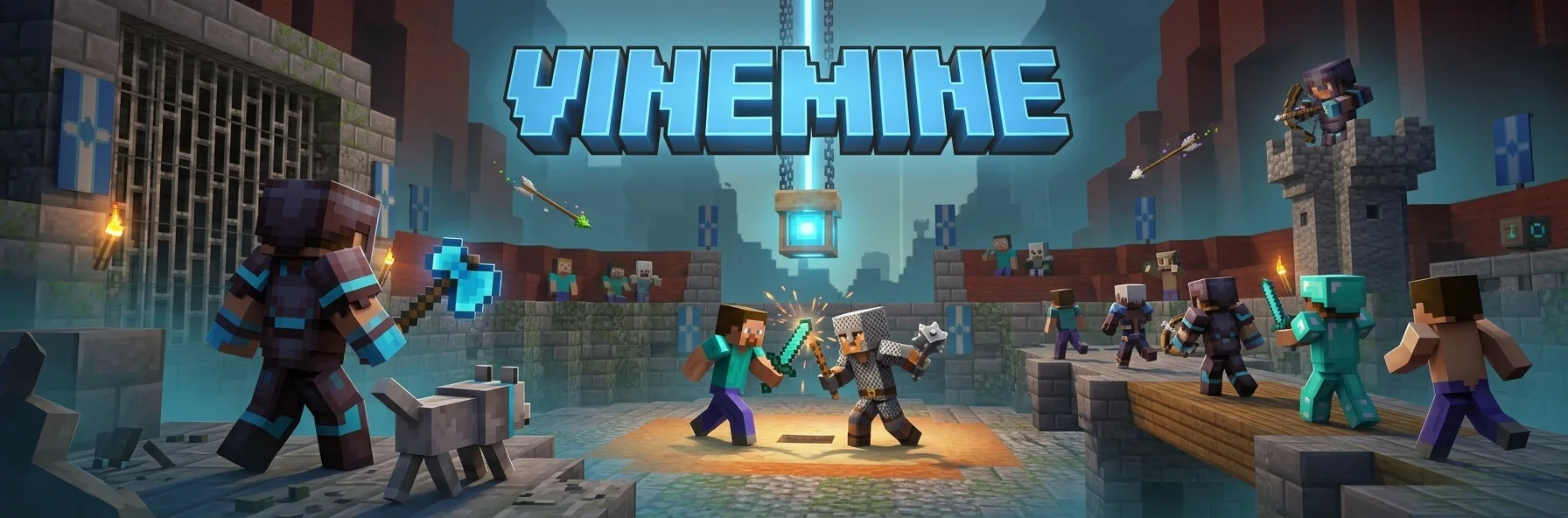 Скриншот сервера Майнкрафт VineMine на bedrock версия 26.33 [Дуэли, PVP, Классические]