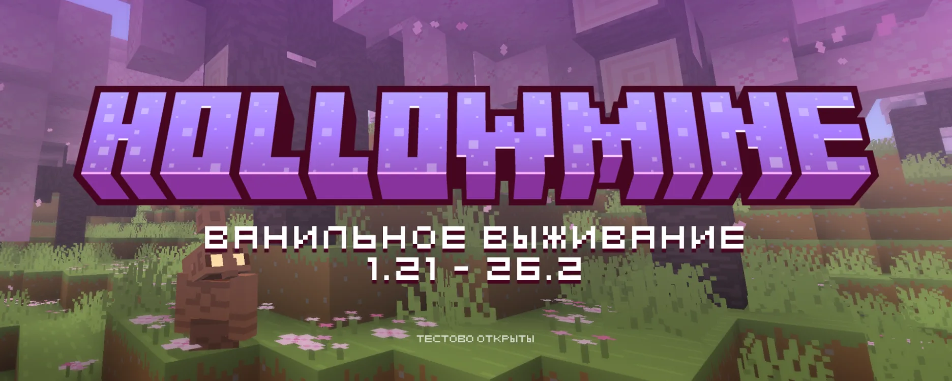 Скриншот сервера Майнкрафт HollowMine на crossplay версия 1.21.4 [PVP, Команды, Rust]