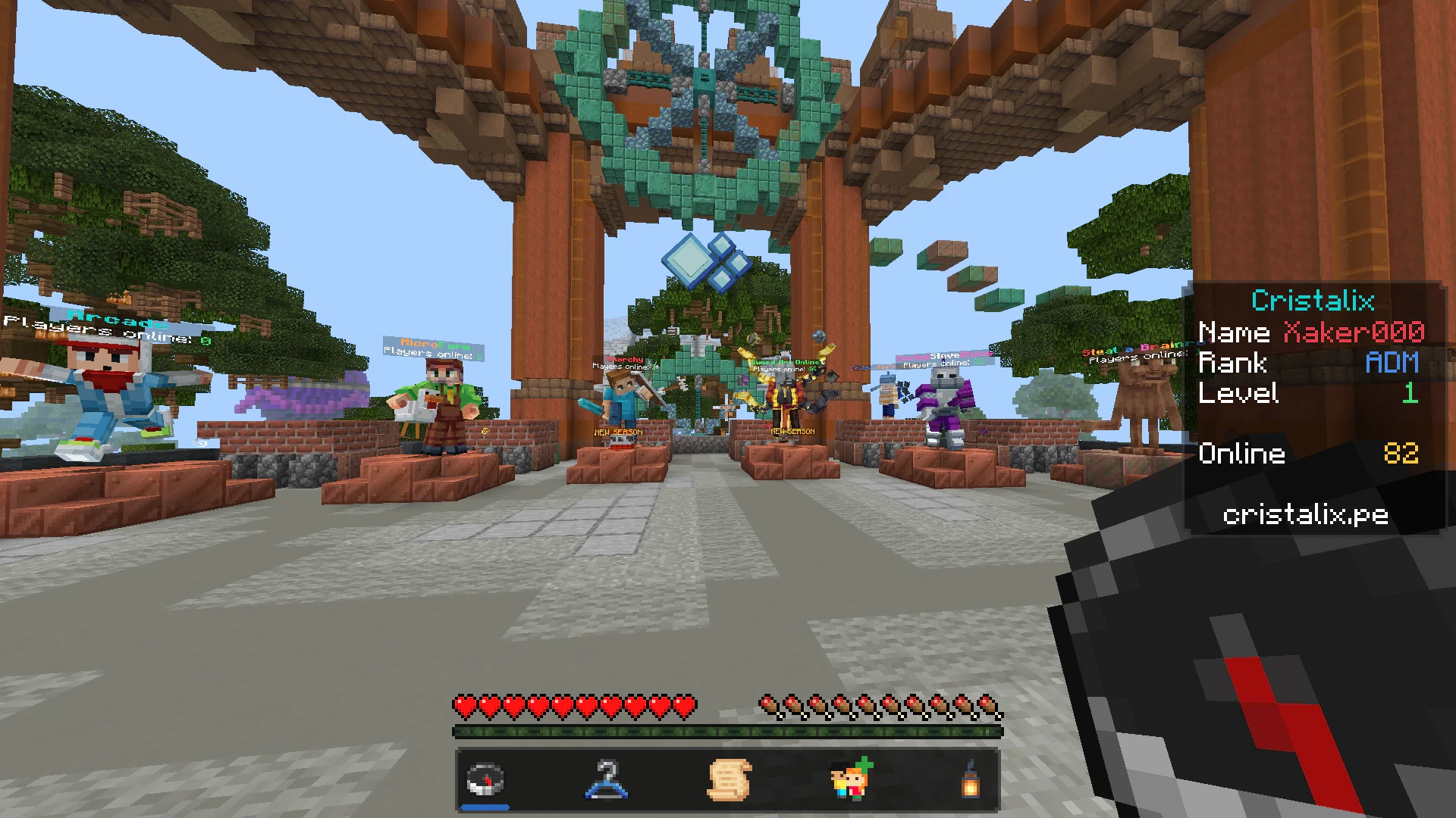 Скриншот сервера Майнкрафт Cristalix Bedrock на bedrock версия 26.30 [Бед Варс, Казино, PVE]